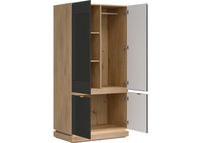 MILTON antracit ML08 šatníkovo-policová skriňa