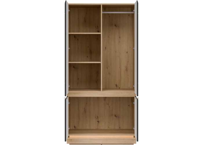 MILTON antracit ML08 šatníkovo-policová skriňa