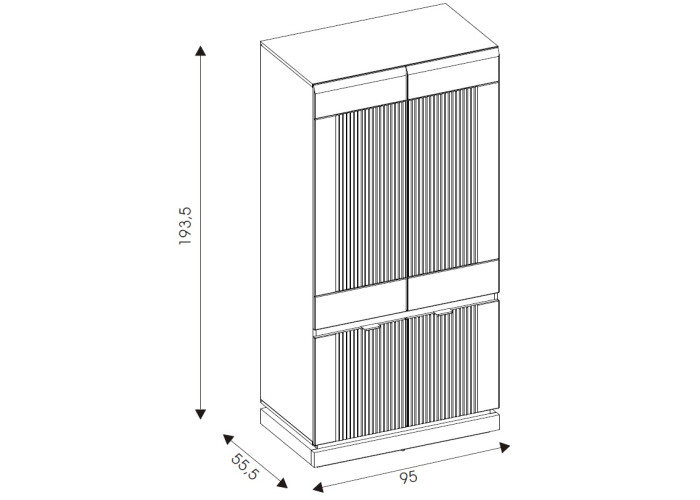 MILTON antracit ML08 šatníkovo-policová skriňa