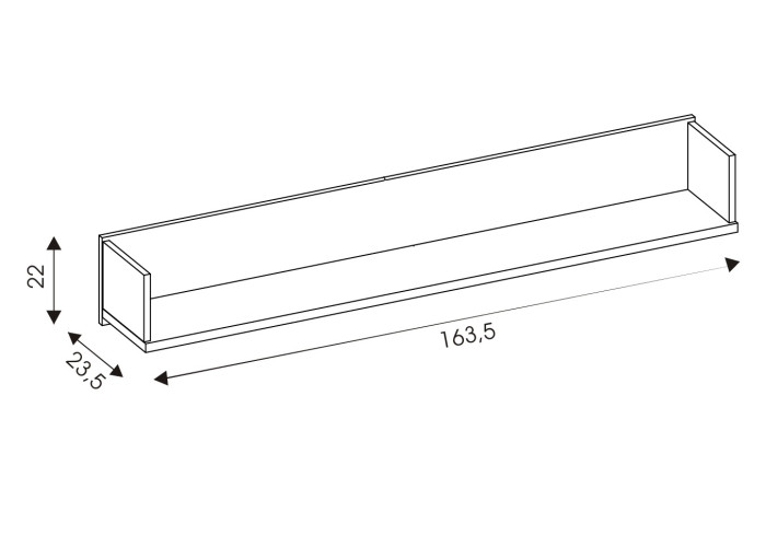 MILTON dub cremona ML09, závesná polica