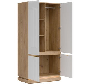 MILTON biela ML08 šatníkovo-policová skriňa