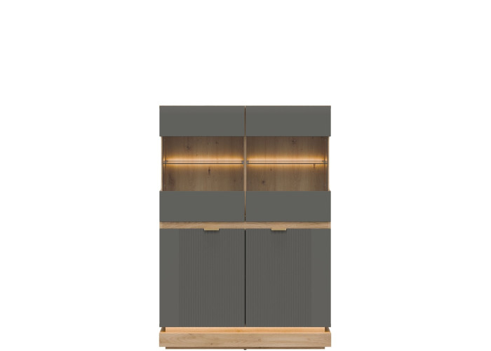 MILTON sivý ML04 vitrína