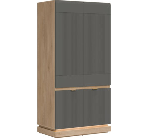 MILTON sivý ML08 šatníkovo-policová skriňa