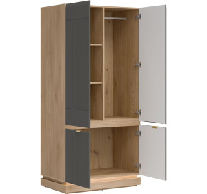 MILTON sivý ML08 šatníkovo-policová skriňa