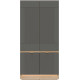 MILTON sivý ML08 šatníkovo-policová skriňa
