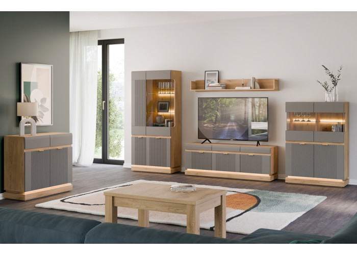 MILTON sivý ML05 vitrína