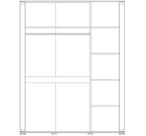 NAOMI orech/wenge NA08, šatníkovo-policová skriňa