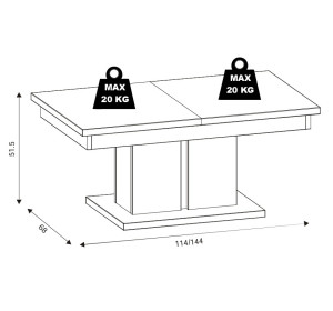 PRISCO PR09, rozkladací konferenčný stolík