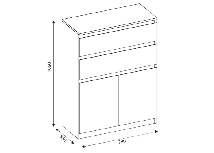 REMI biela/dub evoke RM05 komoda