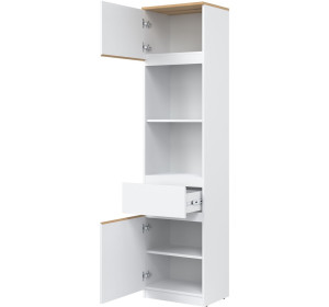 REMI biela/dub evoke RM08 policová skrinka