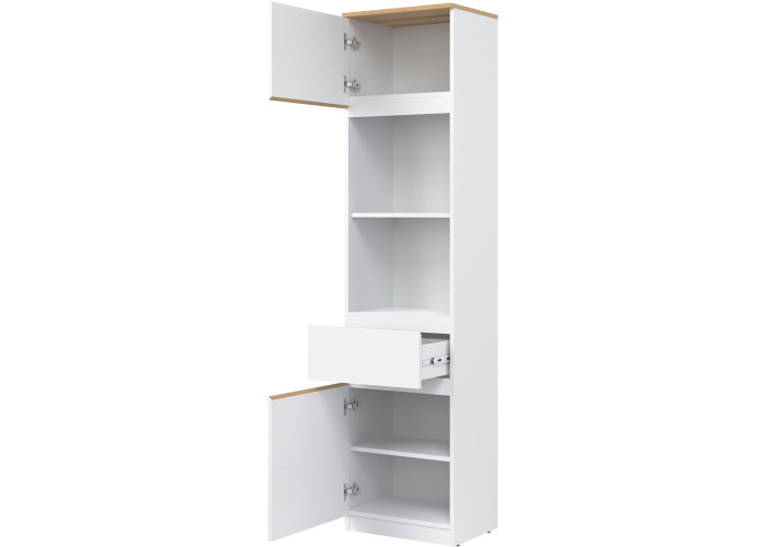 REMI biela/dub evoke RM08 policová skrinka