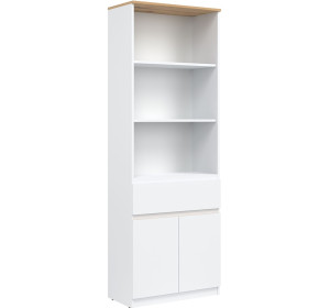 REMI biela/dub evoke RM09 policová skrinka