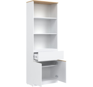 REMI biela/dub evoke RM09 policová skrinka