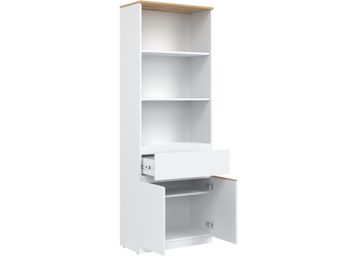 REMI biela/dub evoke RM09 policová skrinka