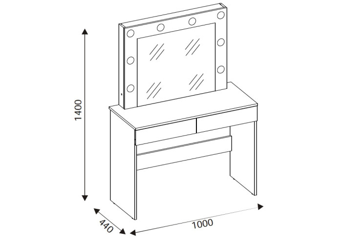 REMI biela/dub evoke RM16 toaletný stolík