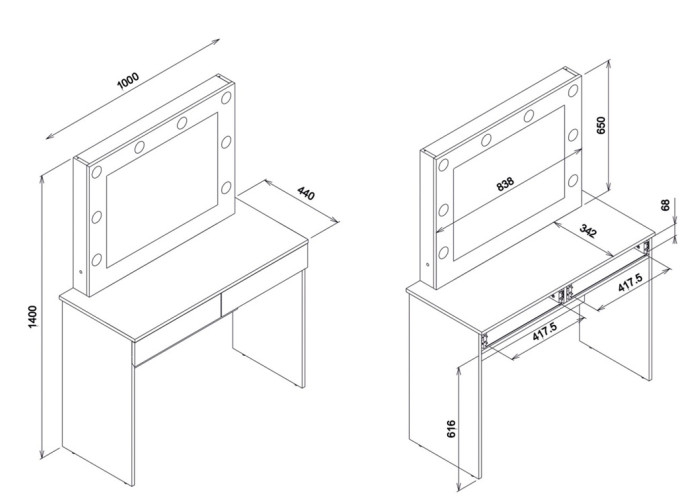 REMI biela RM16 toaletný stolík