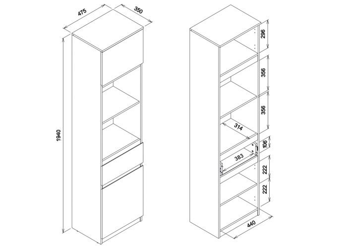REMI dub castello RM08 policová skrinka