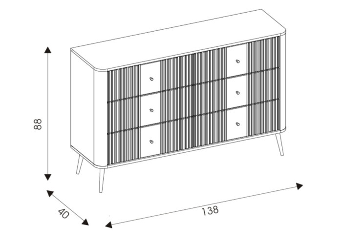 VIGO kašmír VG04 komoda so zásuvkami