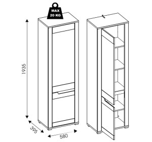 YORK Y06 policová skriňa