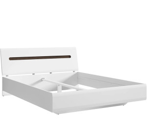 AZTECA TRIO biela/biely lesk LOZ/160, manželská posteľ 160x200 cm