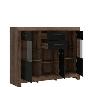 BALIN dub monastery/dub čierny KOM1D2W2S vitrína