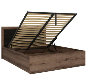 BALIN dub monastery/dub čierny LOZ/160B manžeská posteľ 160x200 cm s úložným priestorom