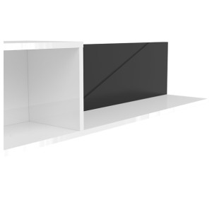 FORN biely lesk/čierna matná POL/160, závesná polica