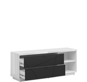 FORN biely lesk/čierna matná RTV2S, TV stolík