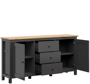 HESEN grafit/dub artisan KOM2D3S/10/19, komoda