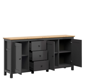 HESEN grafit/dub artisan KOM3D3S/10/20, komoda