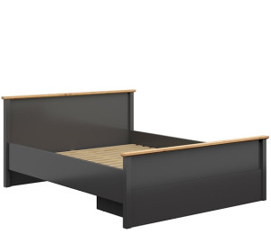 HESEN grafit/dub artisan LOZ160/1S, manželská posteľ so zásuvkou 160x200 cm