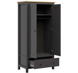 HESEN grafit/dub artisan SZF2D1S/20/10, šatníková skriňa