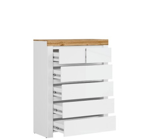 HOLTEN biely lesk KOM6S, komoda HOLTEN biely lesk KOM6S, komoda