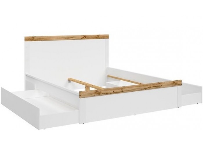 HOLTEN biely lesk SZU, zásuvka pod posteľ s rozmerom 160 cm alebo 180 cm
