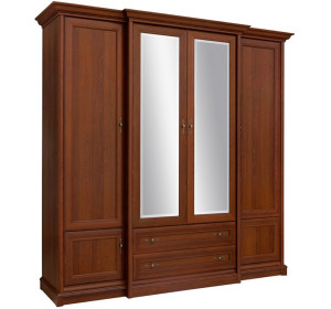 KENT gaštan ESZF 4D2S šatníková skriňa