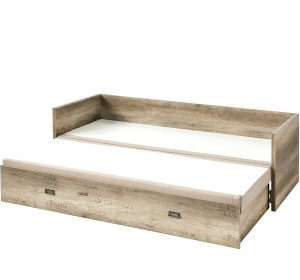 MALCOLM LOZ/80/160 cappucino, rozkladacia posteľ s matracom a vankúšmi