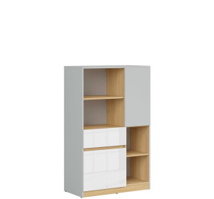 NANDU KOM2D1S biely lesk, komoda