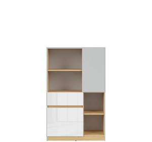 NANDU KOM2D1S biely lesk, komoda