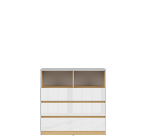 NANDU KOM3S biely lesk, komoda