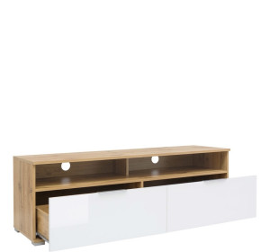 ZELE dub wotan/biely lesk RTV2S TV stolík ZELE dub wotan/biely lesk RTV2S TV stolík