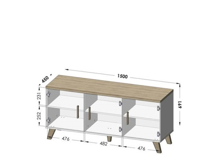 ELIS biela 3D 150, komoda