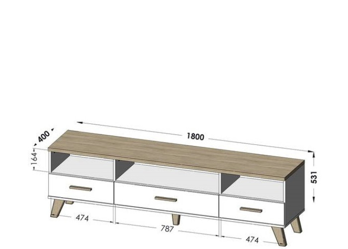 ELIS biela 3S3K 180, TV stolík