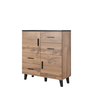 ELIS dub wotan/čierna 2D4S 110, komoda