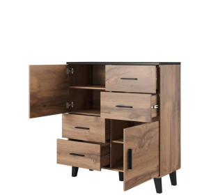 ELIS dub wotan/čierna 2D4S 110, komoda