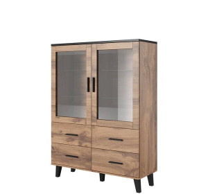 ELIS dub wotan/čierna 2D4S 120, vitrína