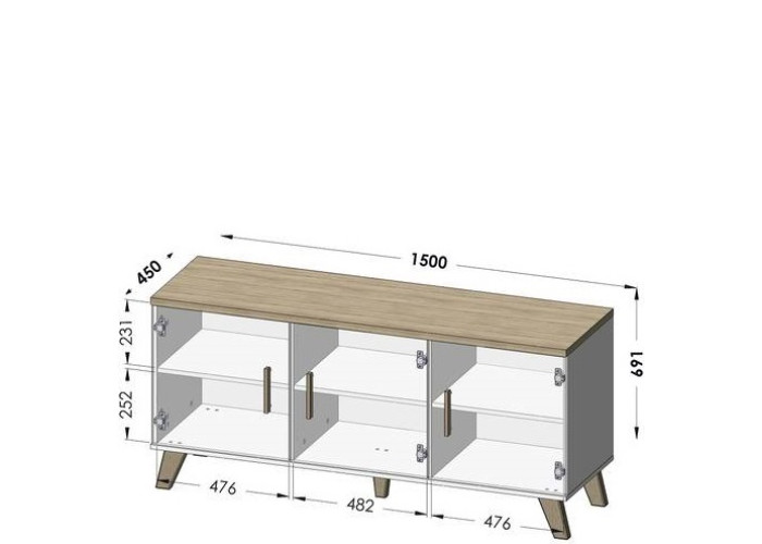 ELIS dub wotan/čierna 3D 150, komoda