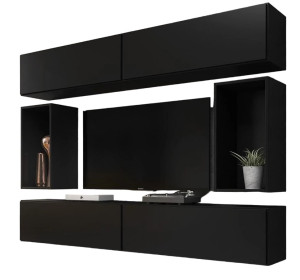 RAFA čierna 01, obývačková zostava