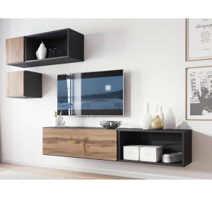 RAFA antracit/dub wotan 05, obývačková zostava