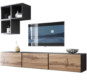 RAFA antracit/dub wotan 06, obývačková zostava