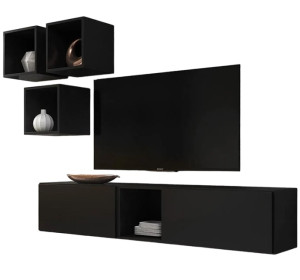 RAFA čierna 08, obývačková zostava